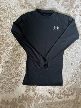 Under Armour Black Long Sleeve Compression Top with Logo